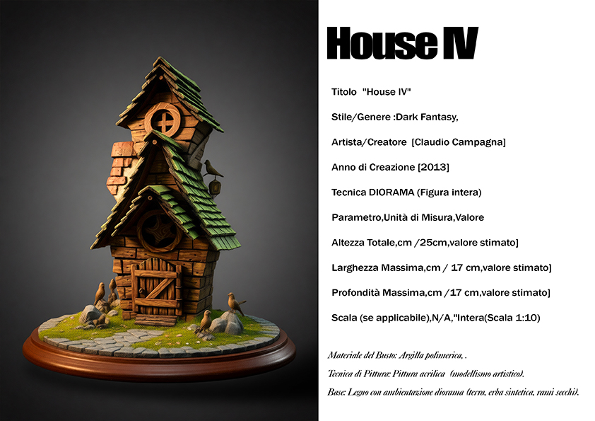 House IV — diorama dark fantasy del 2013, argilla polimerica, scala 1:10, Clartdesign