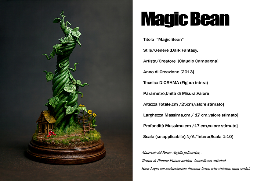 Magic Bean — diorama dark fantasy del 2013, argilla polimerica, scala 1:10, Clartdesign