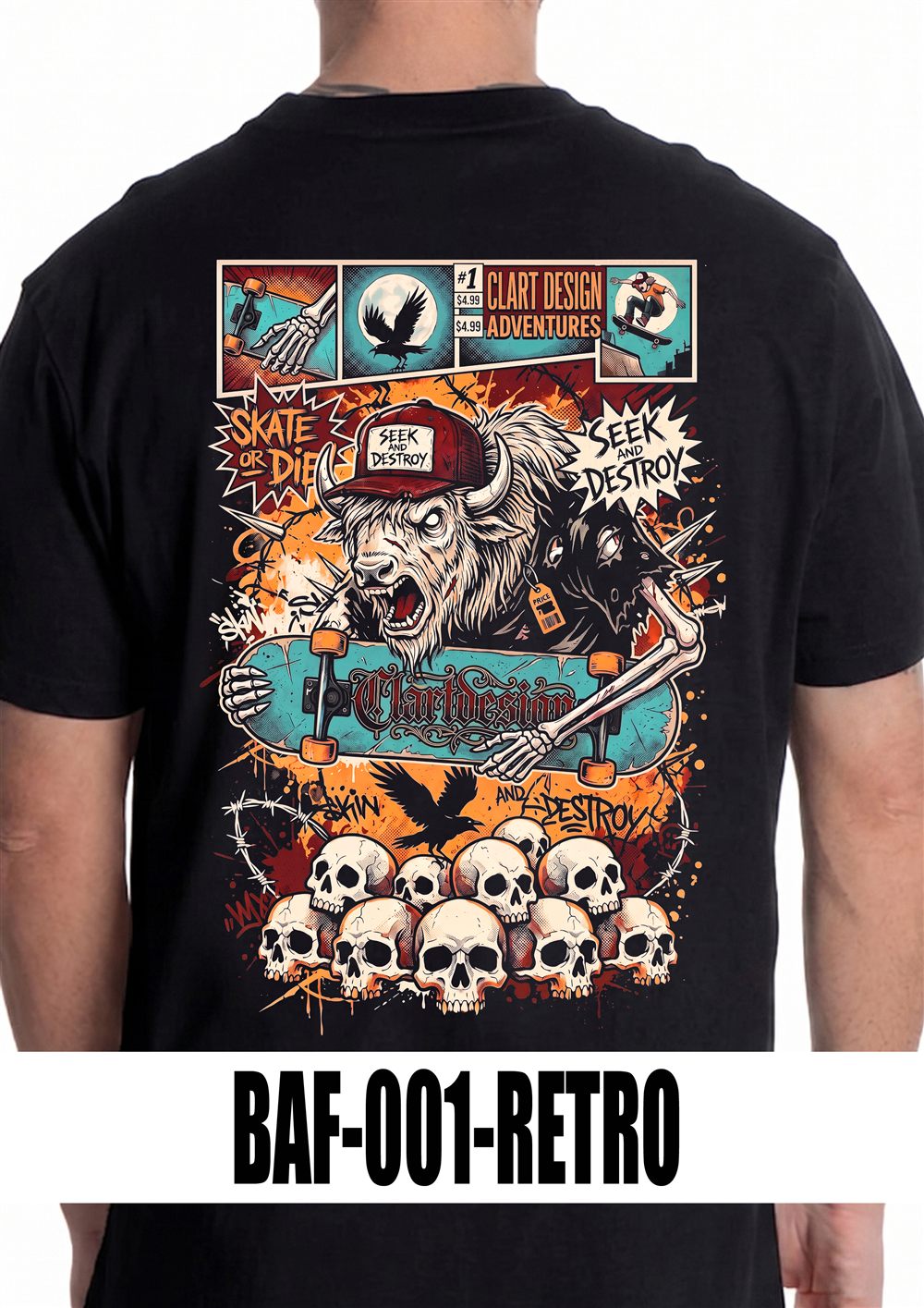 T-shirt BAF-001 con grafica retro